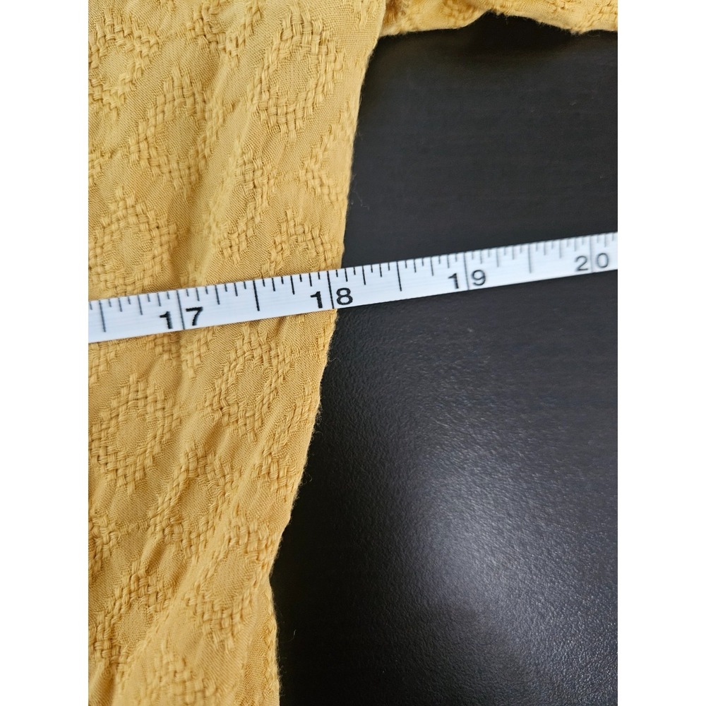 House of Harlow 1960 Mustard Textured Blouse M Boho Button Front - Picture 6 of 7